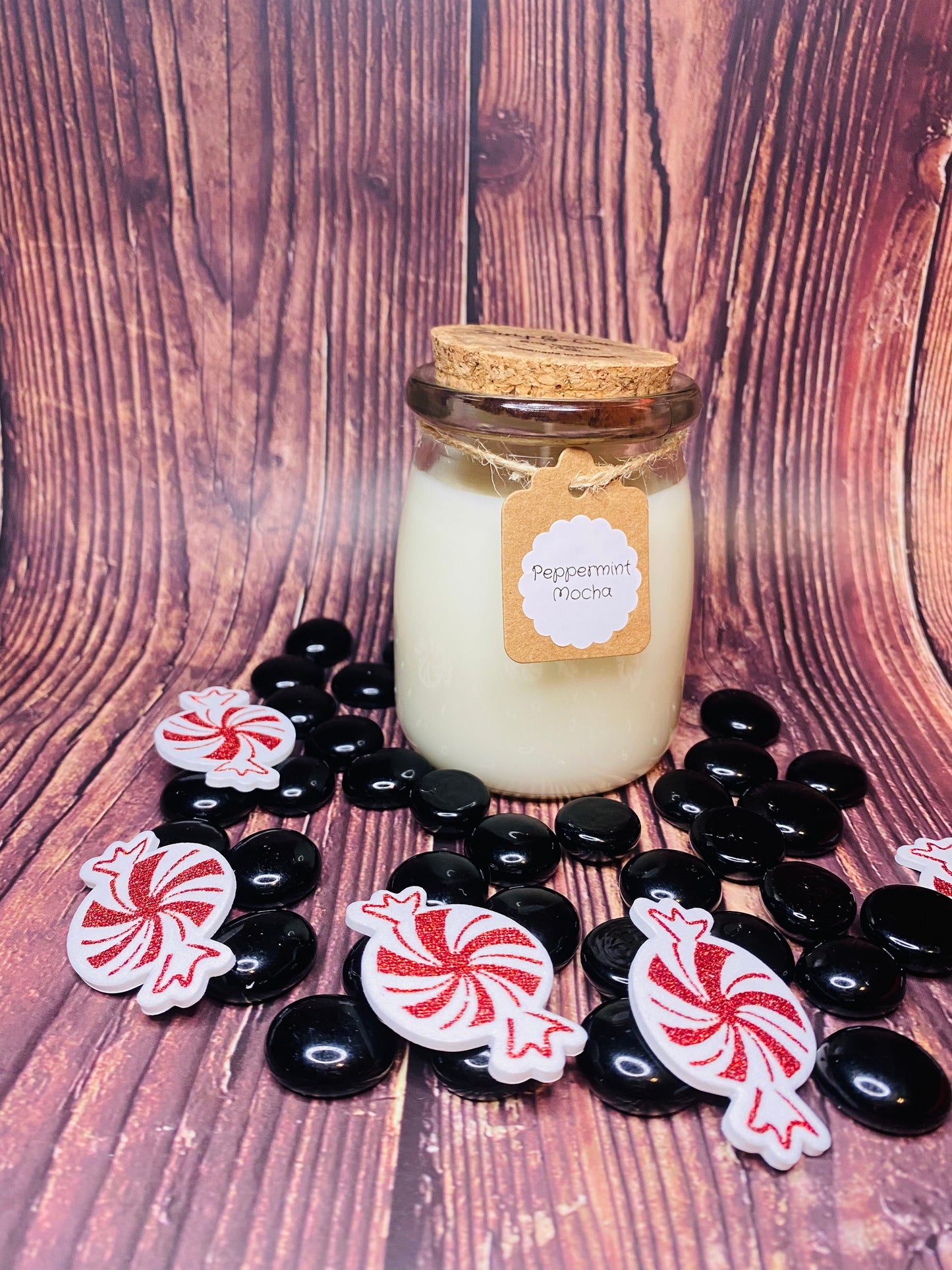 Glass Candle: Peppermint Mocha